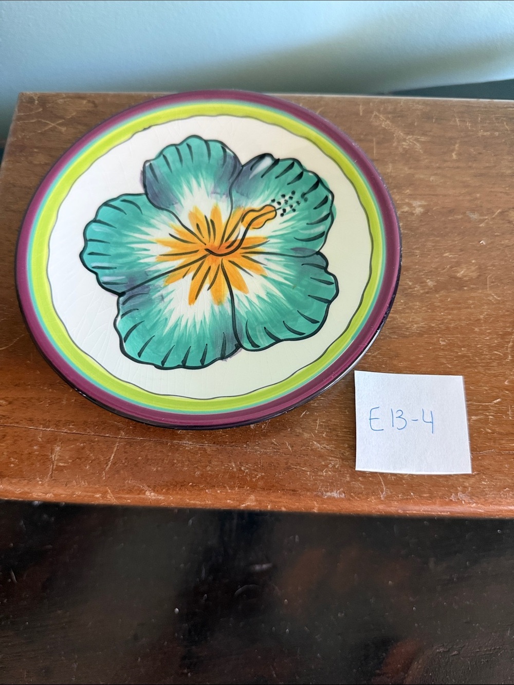 Hibiscus Pattern Appetizer Plate by Clay Art
